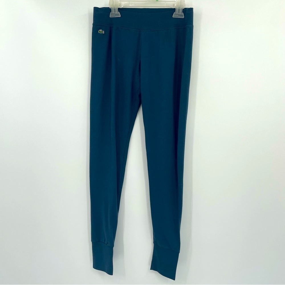 Lacoste Leggings with Ankle Bands – Navy Blue, Size Medium